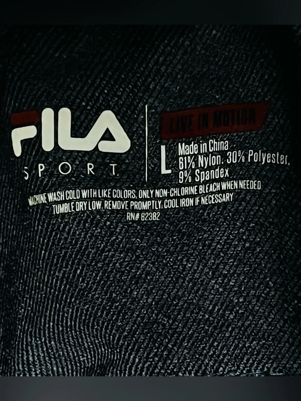 Fila Sport Activewear Men’s Pants Charcoal Nylon Pull On Drawstring Zip/Poc Sz L